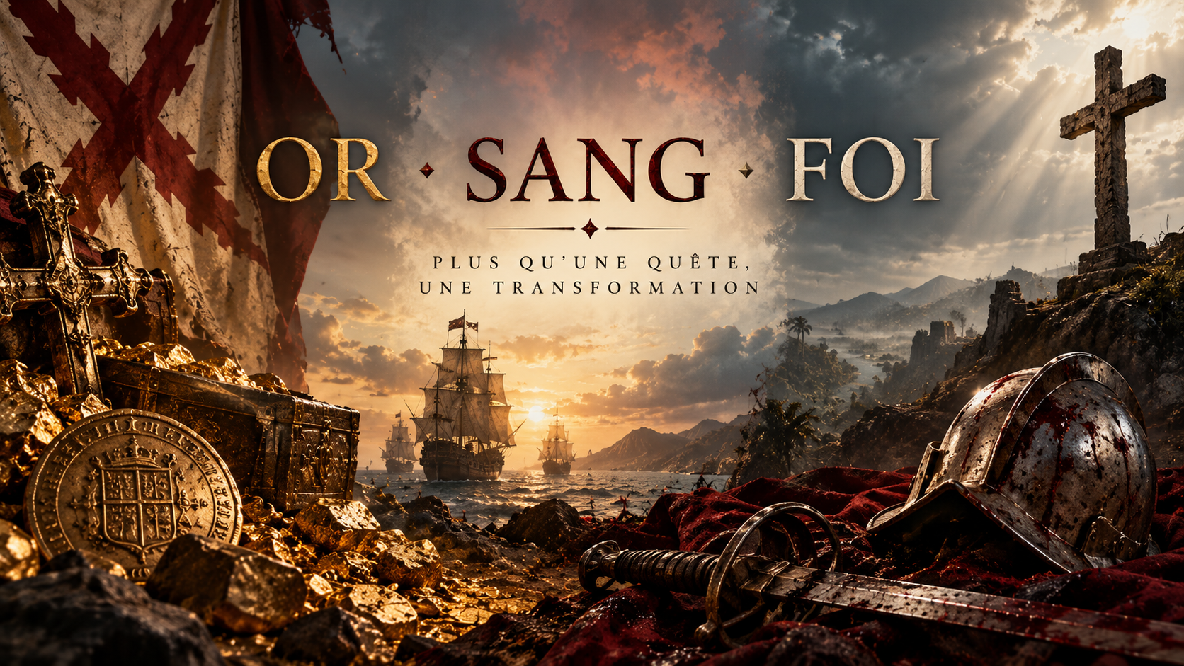 OR · SANG · FOI : les trois piliers de l’univers CONQUISTA